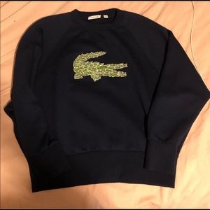 Lacoste navy logo crewneck sweatshirt sweater